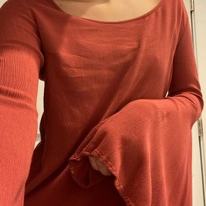 Charlotte Ruse bell bottom long sleeve with cross back